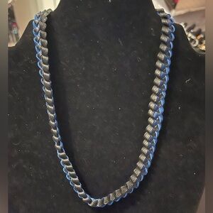 Paparazzi Blue/Black & Silver Mens Urban Necklace